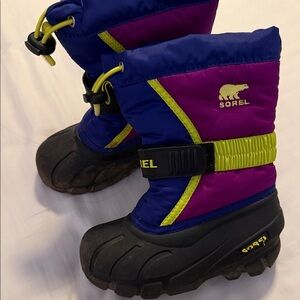 Sorel Youth Blue and Purple Snow Boots